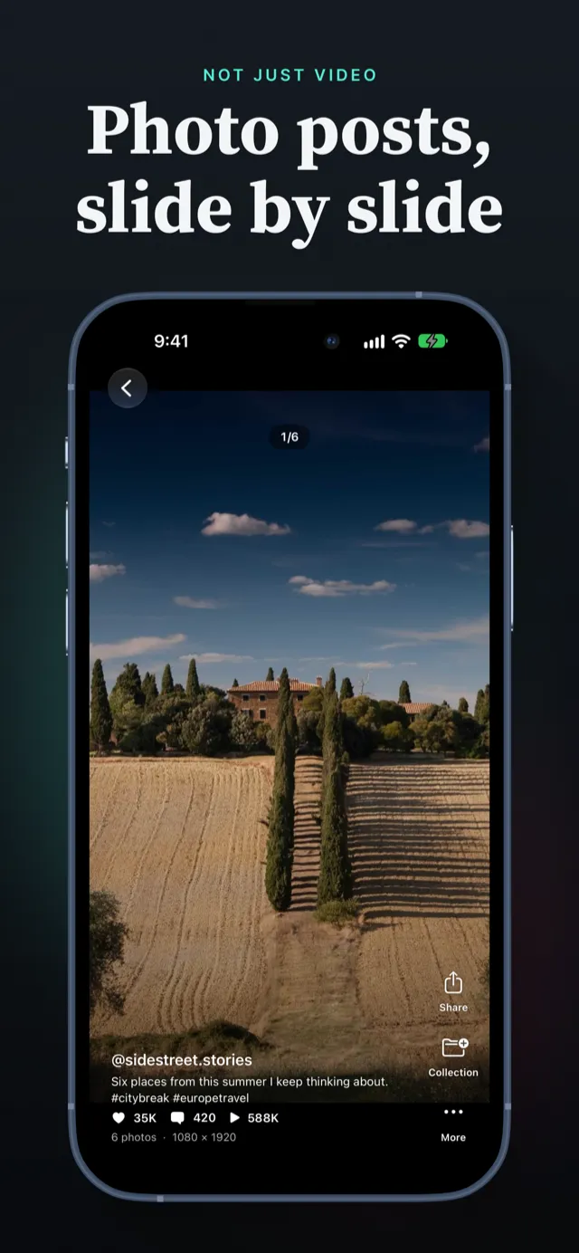 A saved TikTok photo slideshow